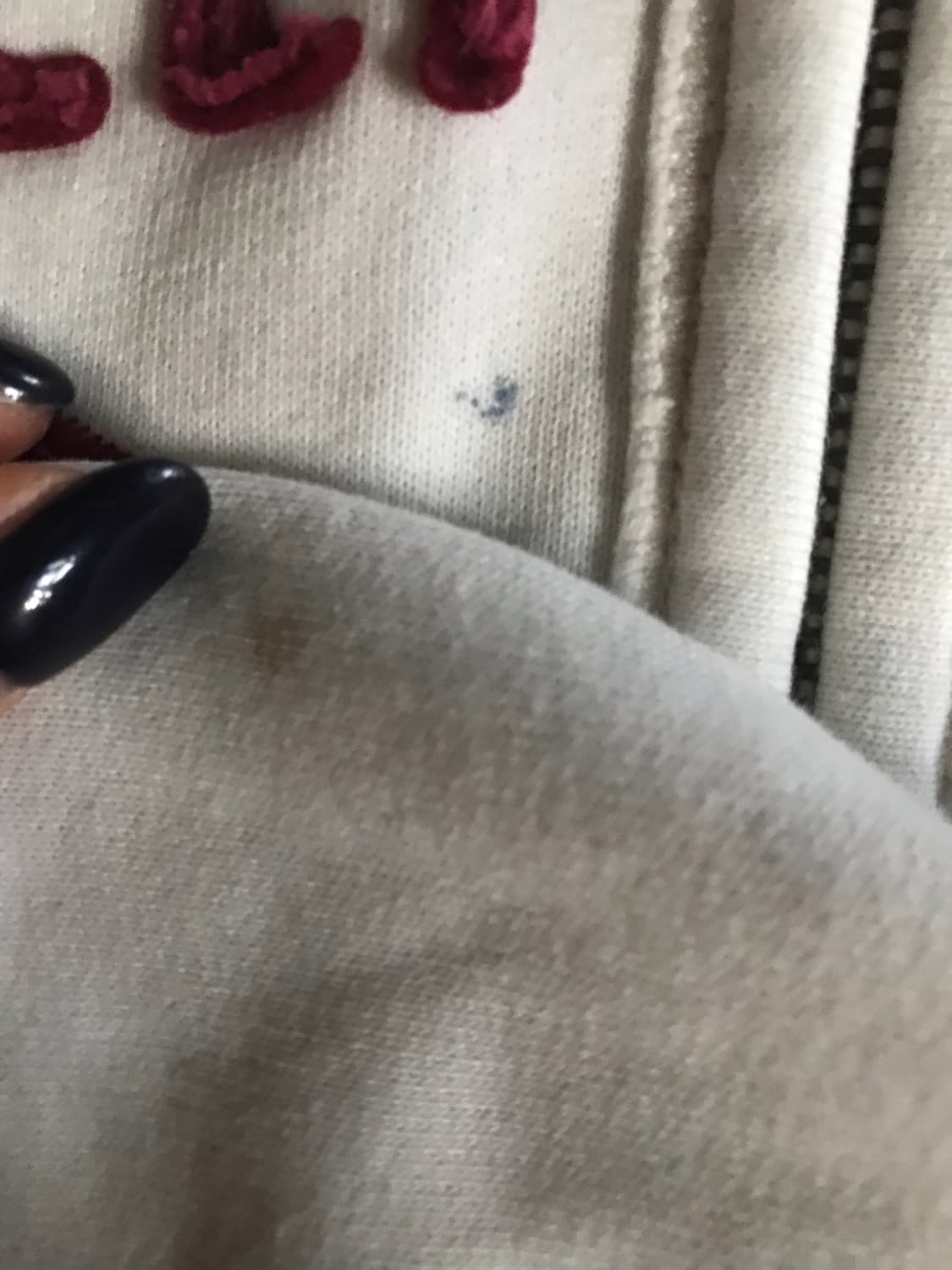 홀리스터 화이트 버건디 딱붙핏 후드집업 상품이미지7