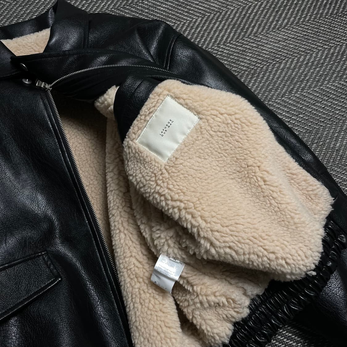 라퍼지 스토어 미니멀 봄버 레더 자켓 y 5140 상품이미지6