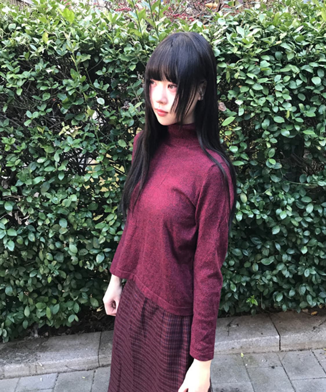 Wool Turtle Neck Knit(Burgundy 상품이미지3