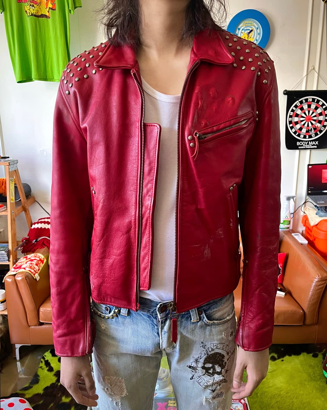 90s Harley Davidson Studs Leather Jacket 상품이미지3