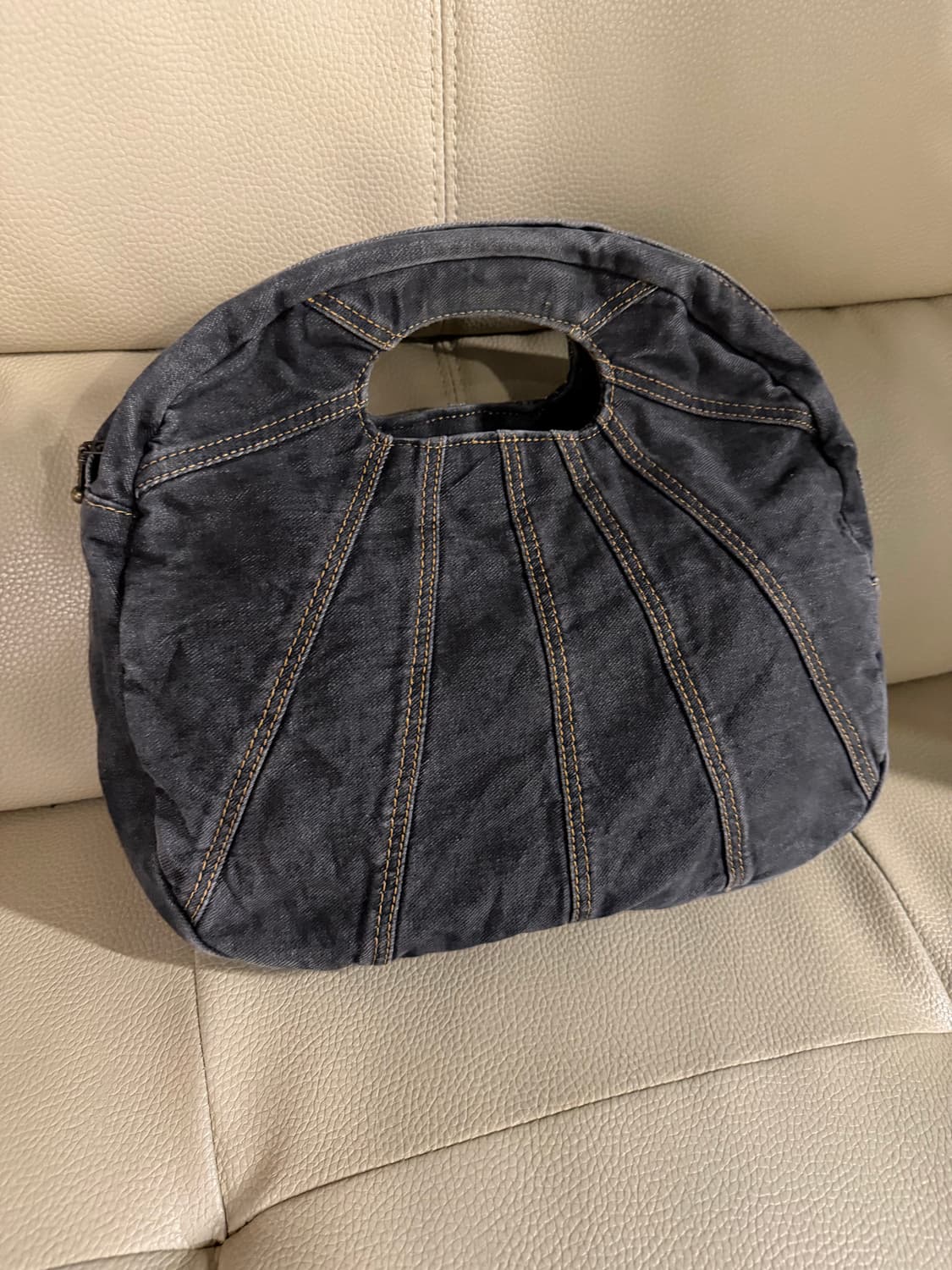stitch detail denim panel hand bag 상품이미지2