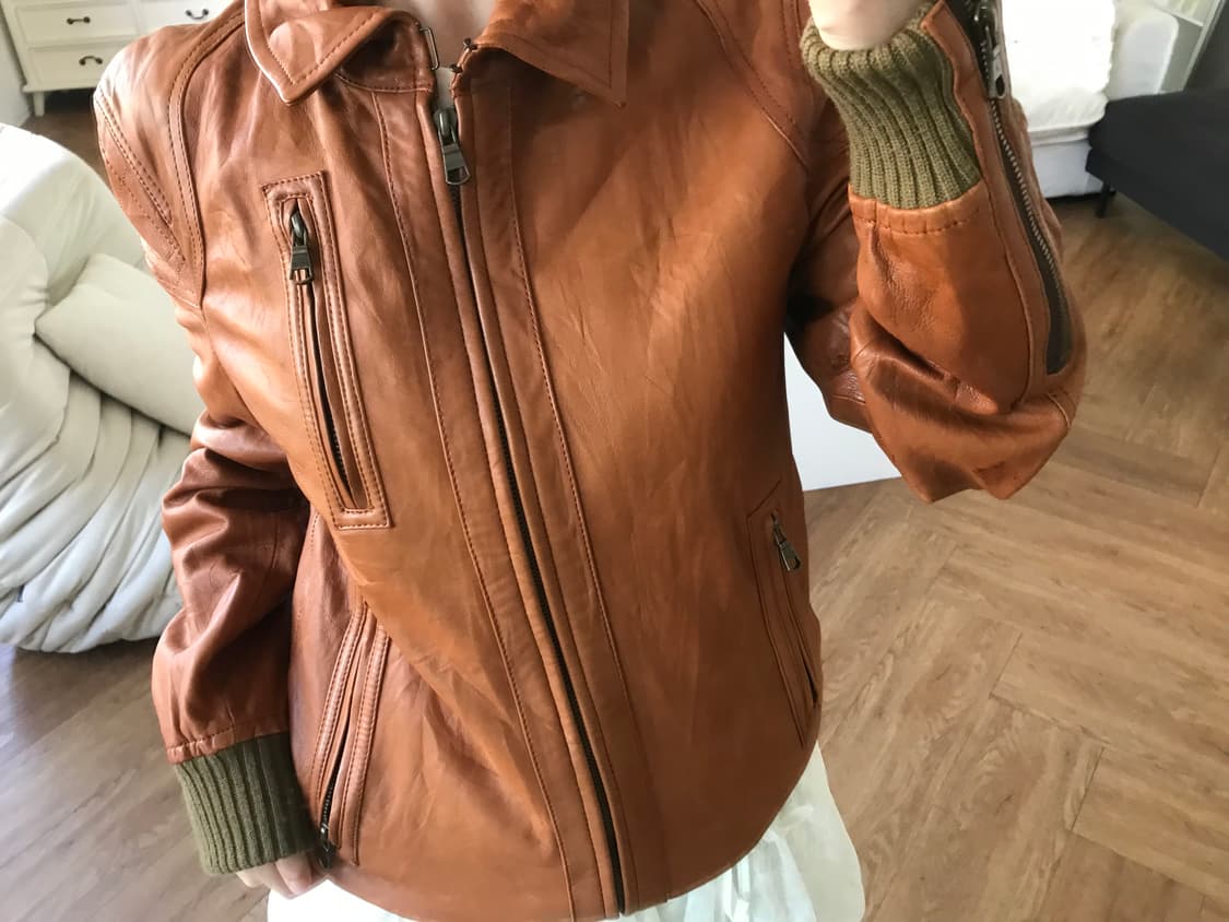 vintage brown sheepskin leather jacket 상품이미지6
