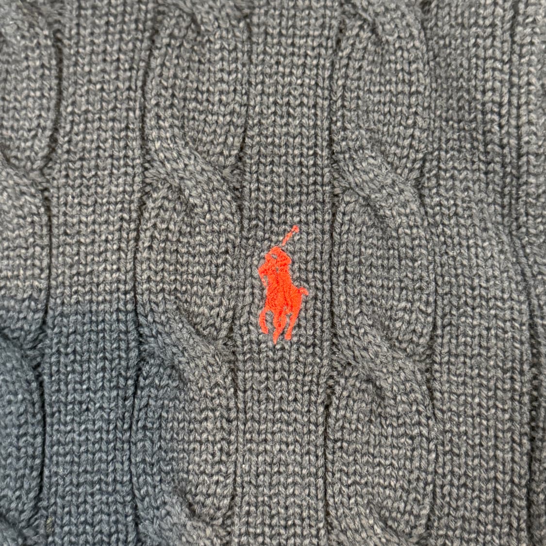 XL) 폴로 랄프로렌 케이블 꽈배기 라운드넥 니트 네이비 상품이미지4