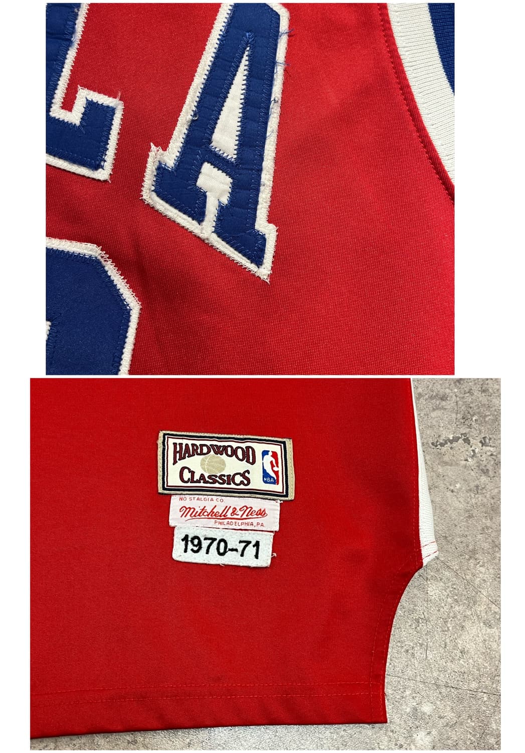 미첼앤네스 빌리 커닝엄 필라델피아 32 져지 레드 #csz2159 상품이미지4