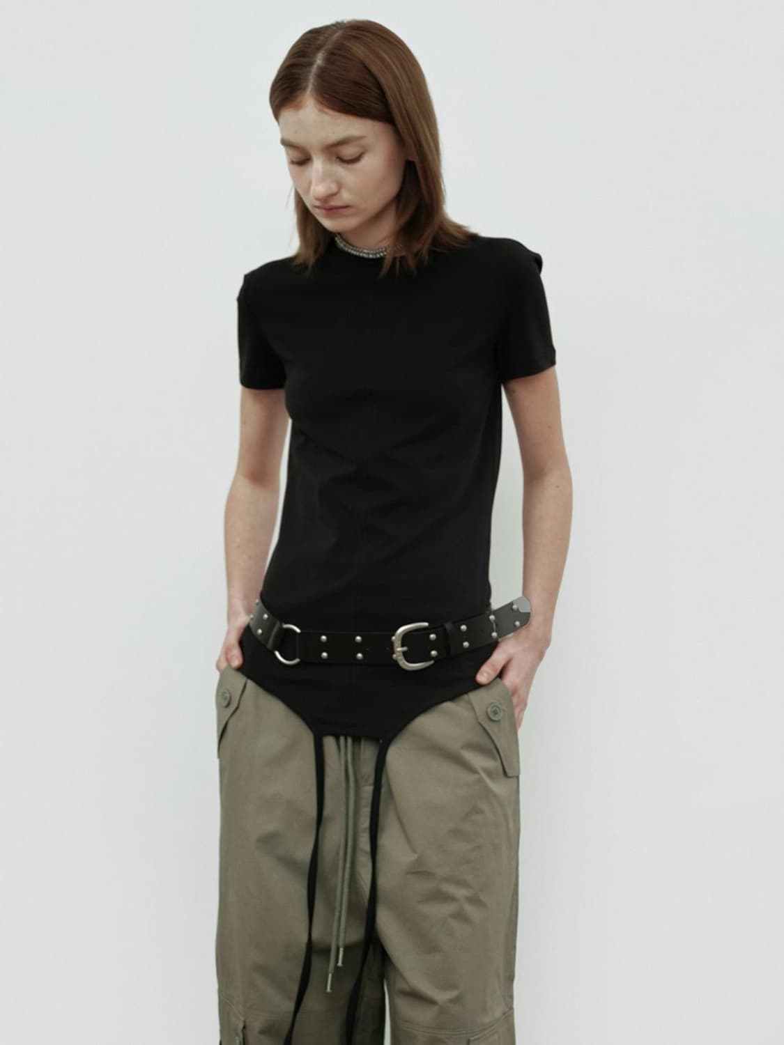 Cerric 세릭 TWO RING RIVET BELT BLACK 상품이미지4