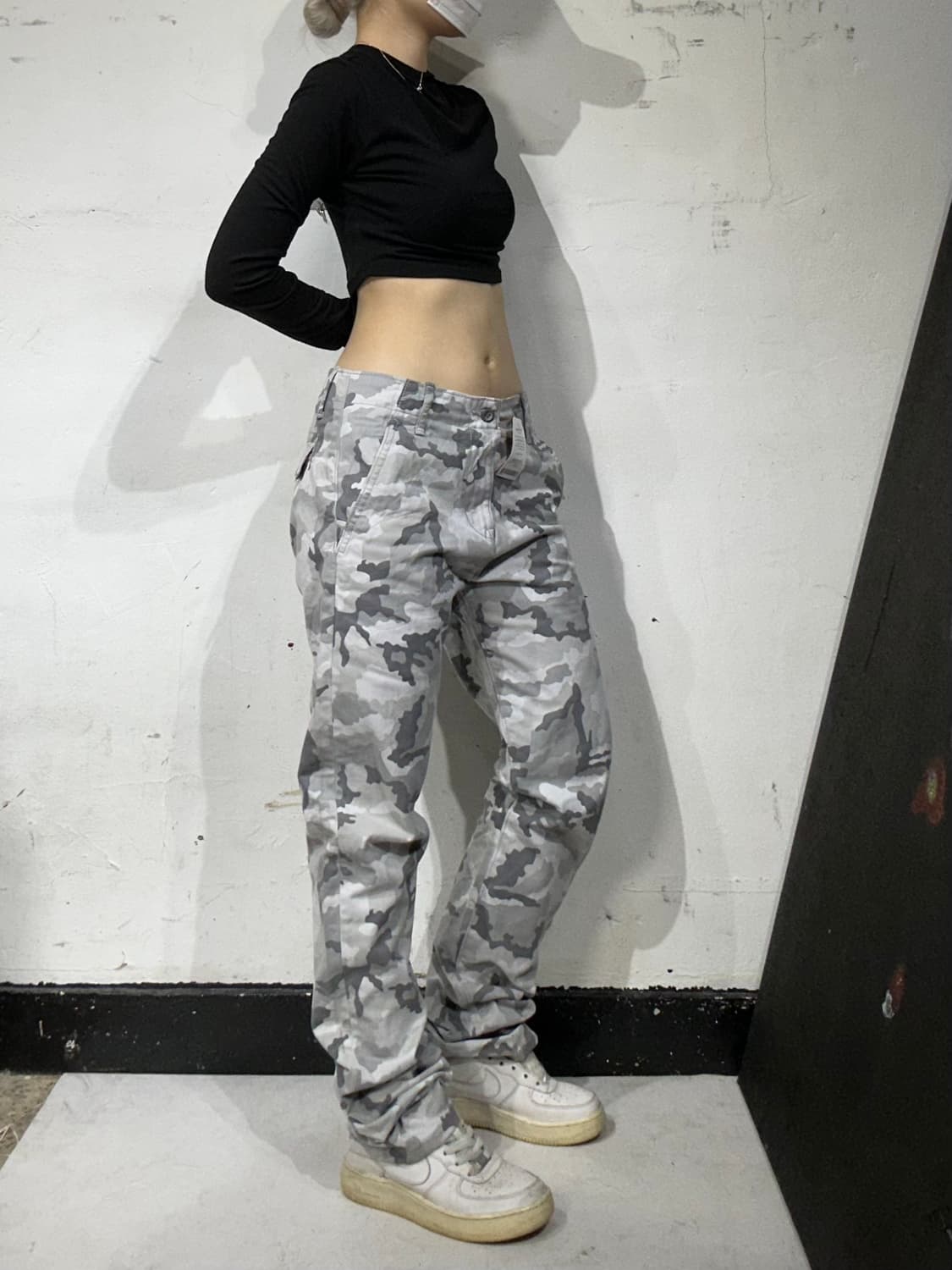 리바이스 그레이 데드스탁 밀리터리 카모 세미 와이드 카고 팬츠 30 상품이미지1