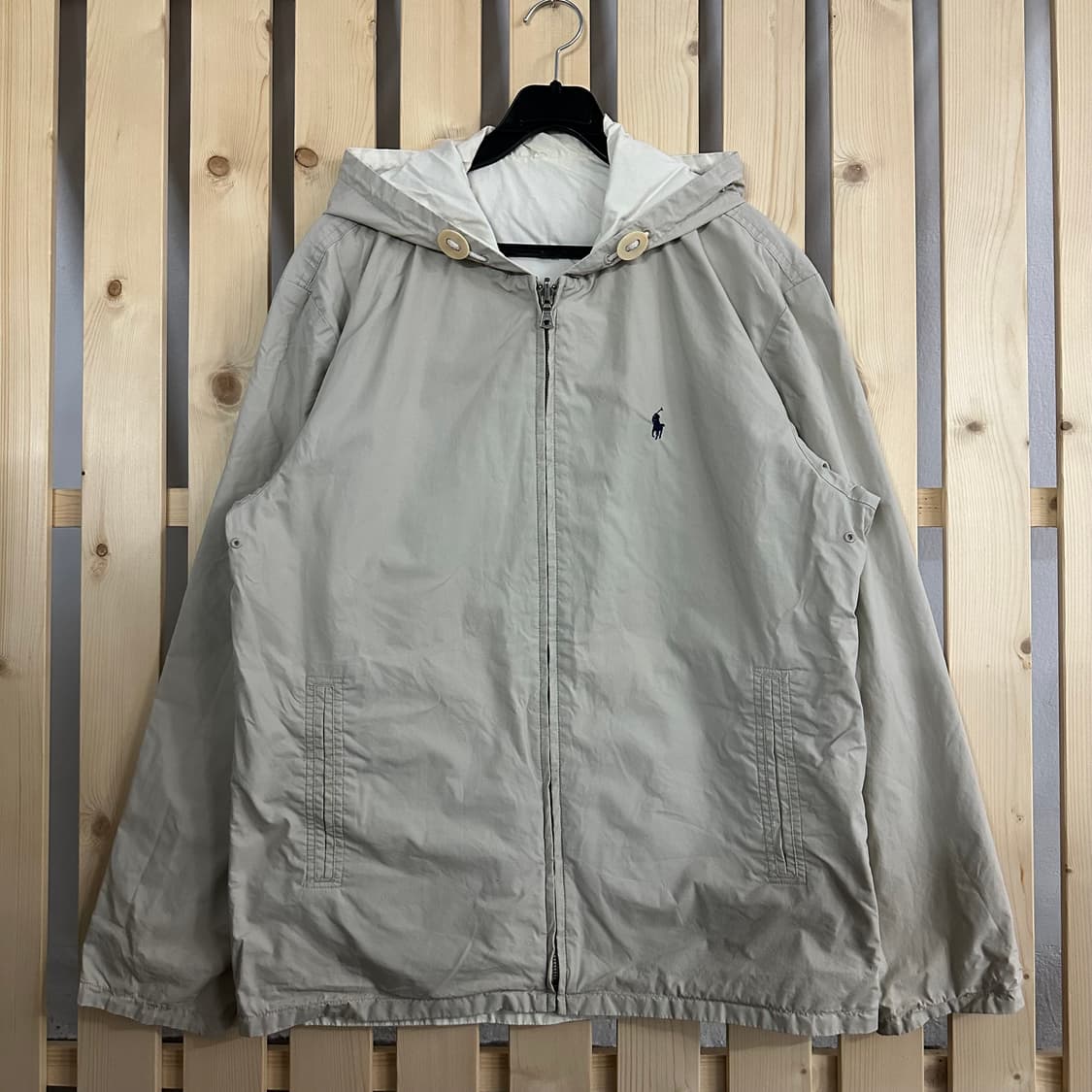 (M) 폴로 랄프로렌 베이지 양면 리버시블 후드 자켓  상품이미지1