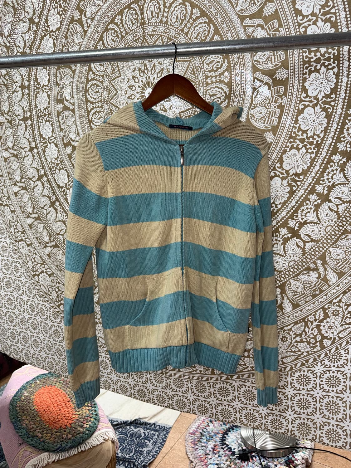 Tbj 여성 스트라이프 니트 후드집업  상품이미지3