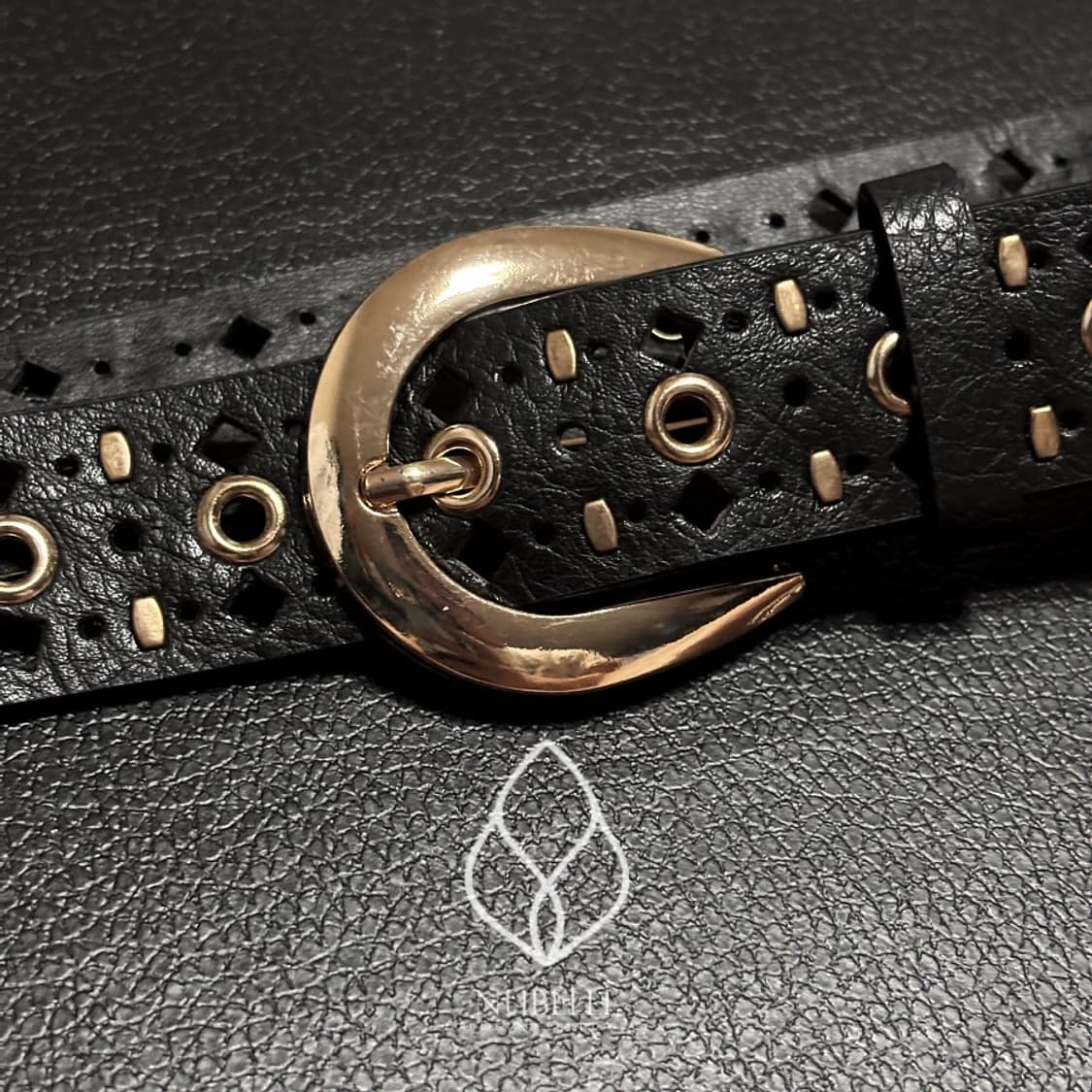 🌗 Golden punched belt / 에스닉 펀칭 골드버클 벨트 상품이미지10