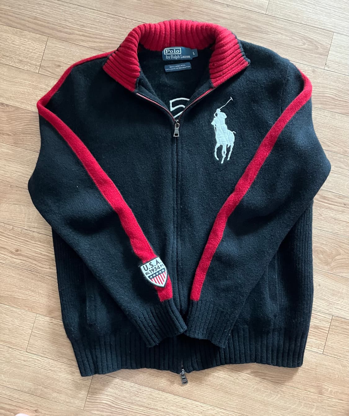폴로 랄프로렌 빅포니 램스울 니트집업 상품이미지1
