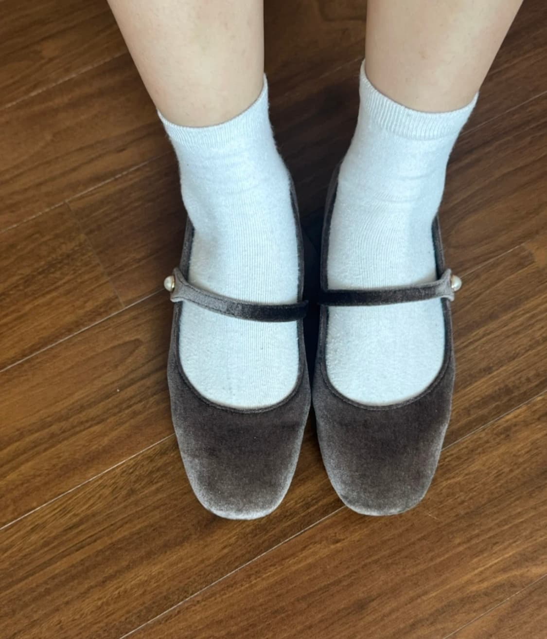 슈펜 메리제인 벨벳 진주 플랫슈즈 235 상품이미지5