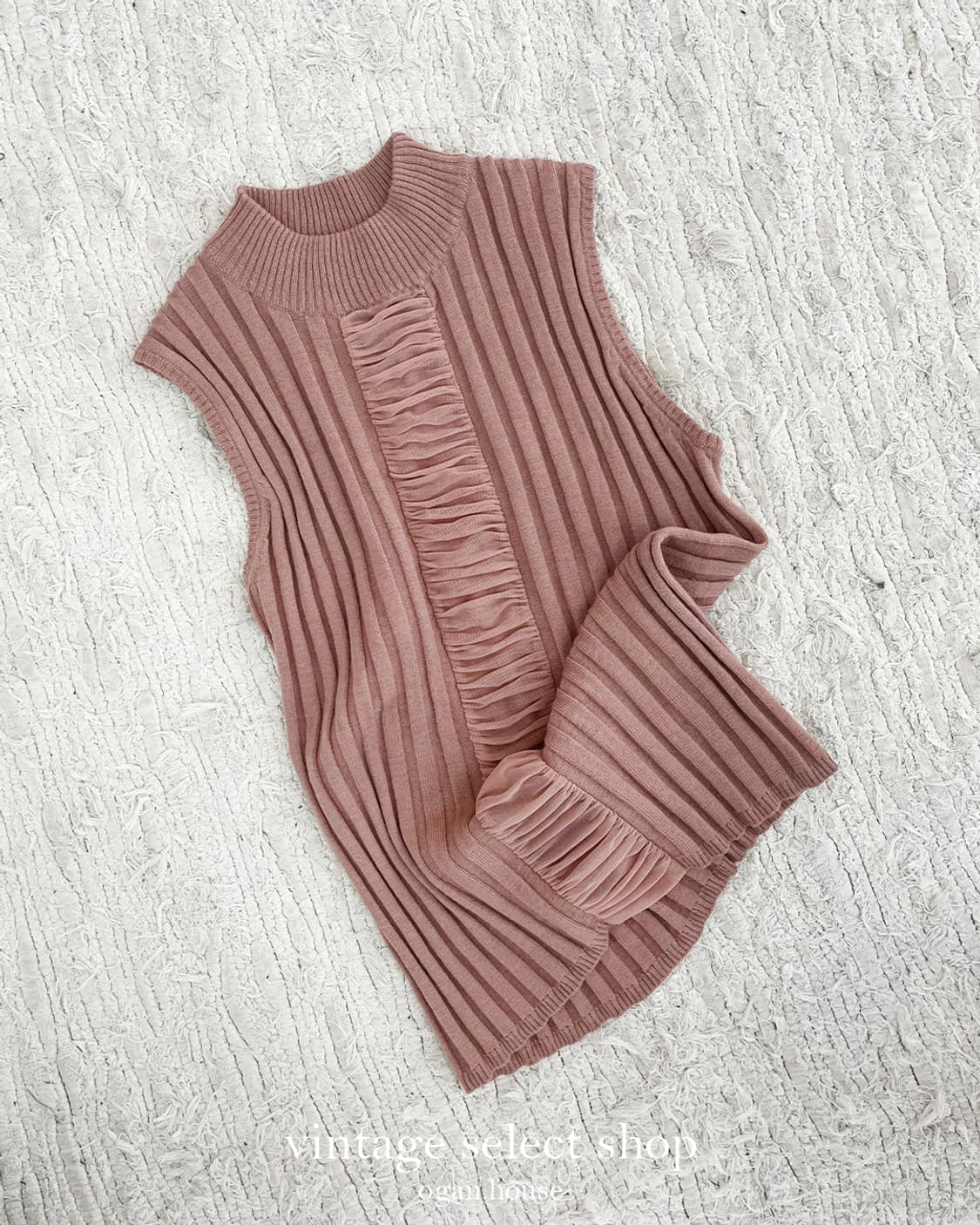 vintage frill knit sleeveless top 상품이미지1