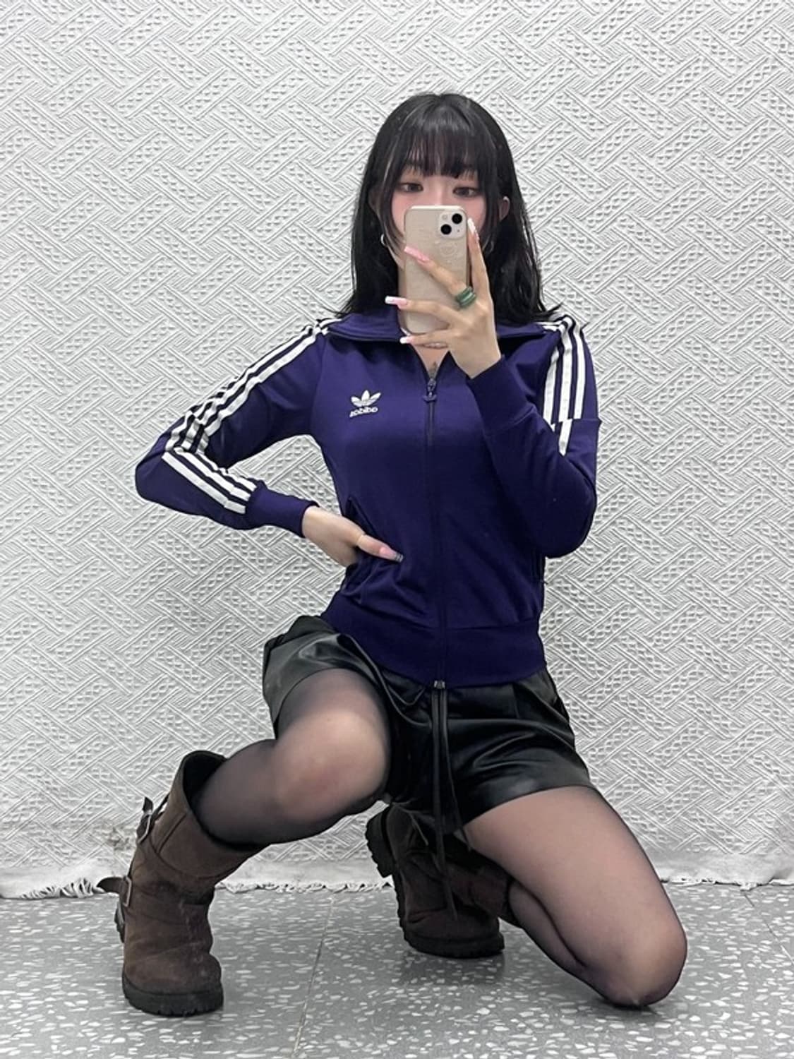 아디다스 Y2K 파이어버드 딱붙핏 포도맛 져지 집업 85 C12430 상품이미지2