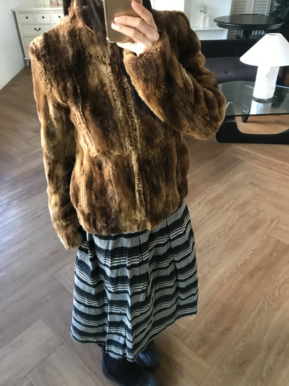 vintage fur zip-up jacket 상품이미지3