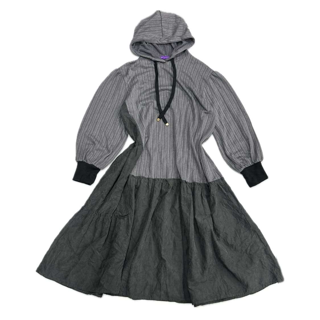 엑시즈팜 지뢰계 양산형 후드 롱 원피스 마계 공겜여주 데빌 히피 상품이미지2