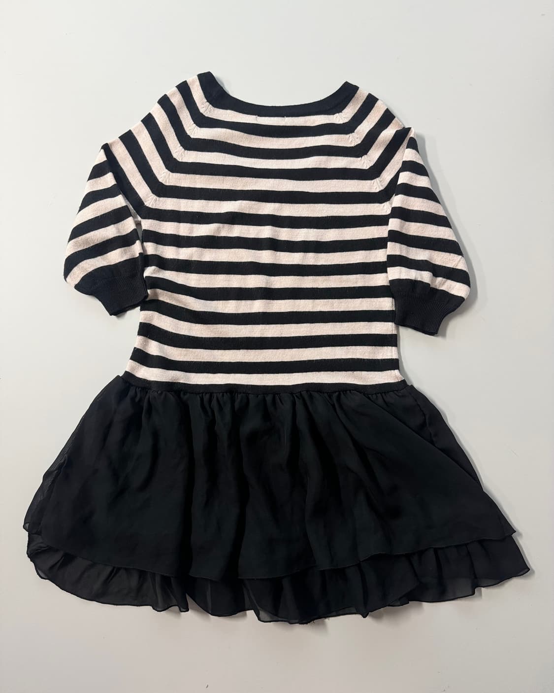 스트라이프 패턴 러플 니트 원피스 슬리브리스 2pcs SET 상품이미지7