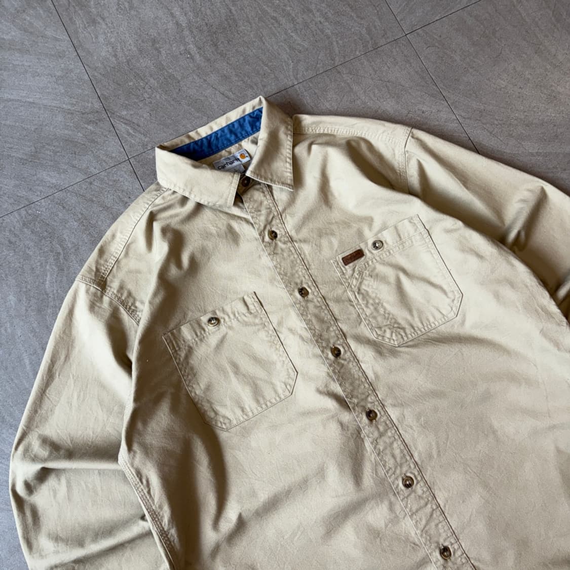 칼하트 오리지널 베이지 긴팔 워크 셔츠 상품이미지2