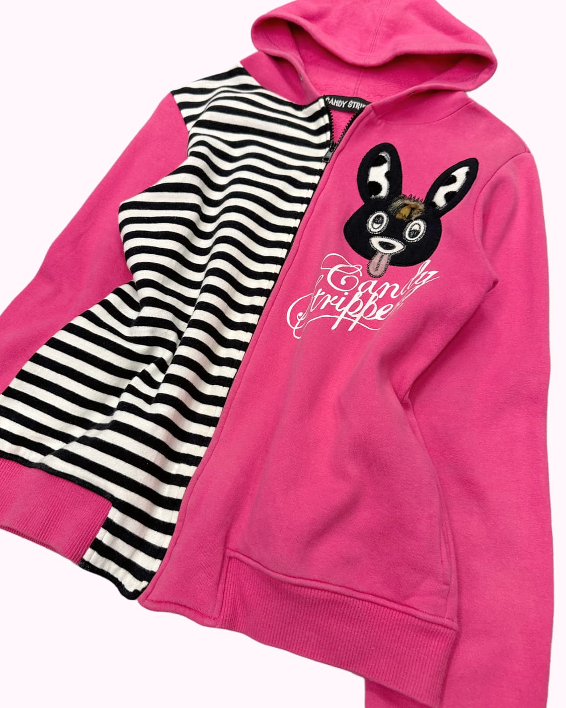 kitsch pink rabbit hood zip-up 상품이미지3