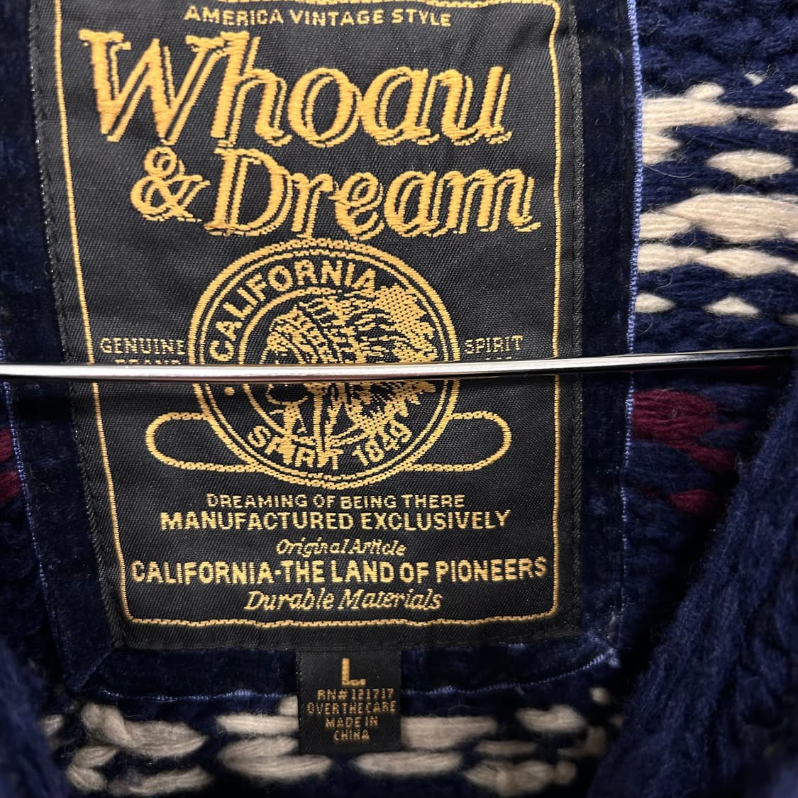 후아유 노르딕 패턴 후드 니트집업 상품이미지3