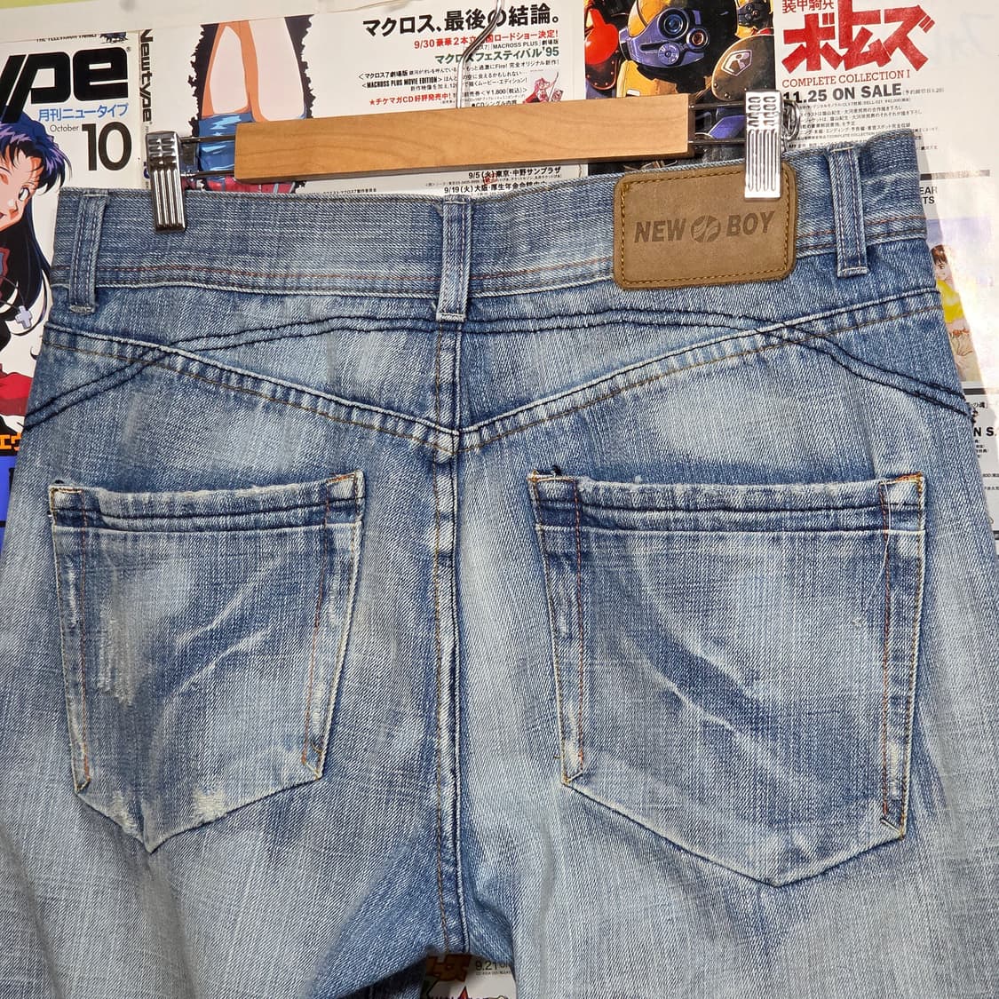 빈티지 연청 워싱 버튼플라이 데님 팬츠 상품이미지7