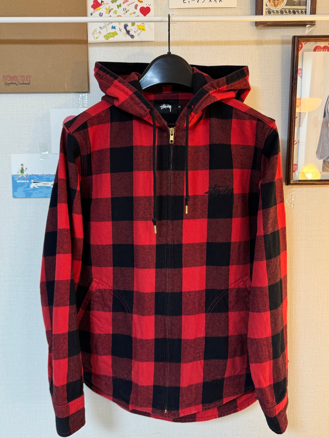 [M]Stussy 스투시 버팔로 체크 후드 집업 자켓 상품이미지1