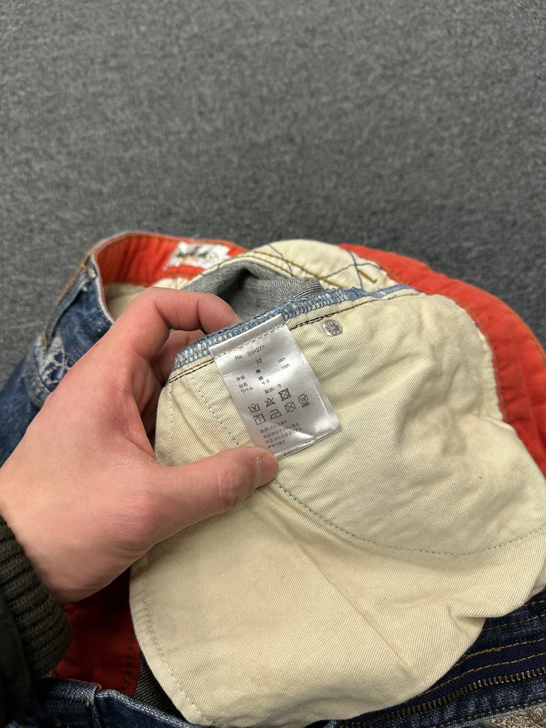 32) 카라쿠리 타마시 봉황 자수 오리엔탈 데님팬츠 상품이미지8