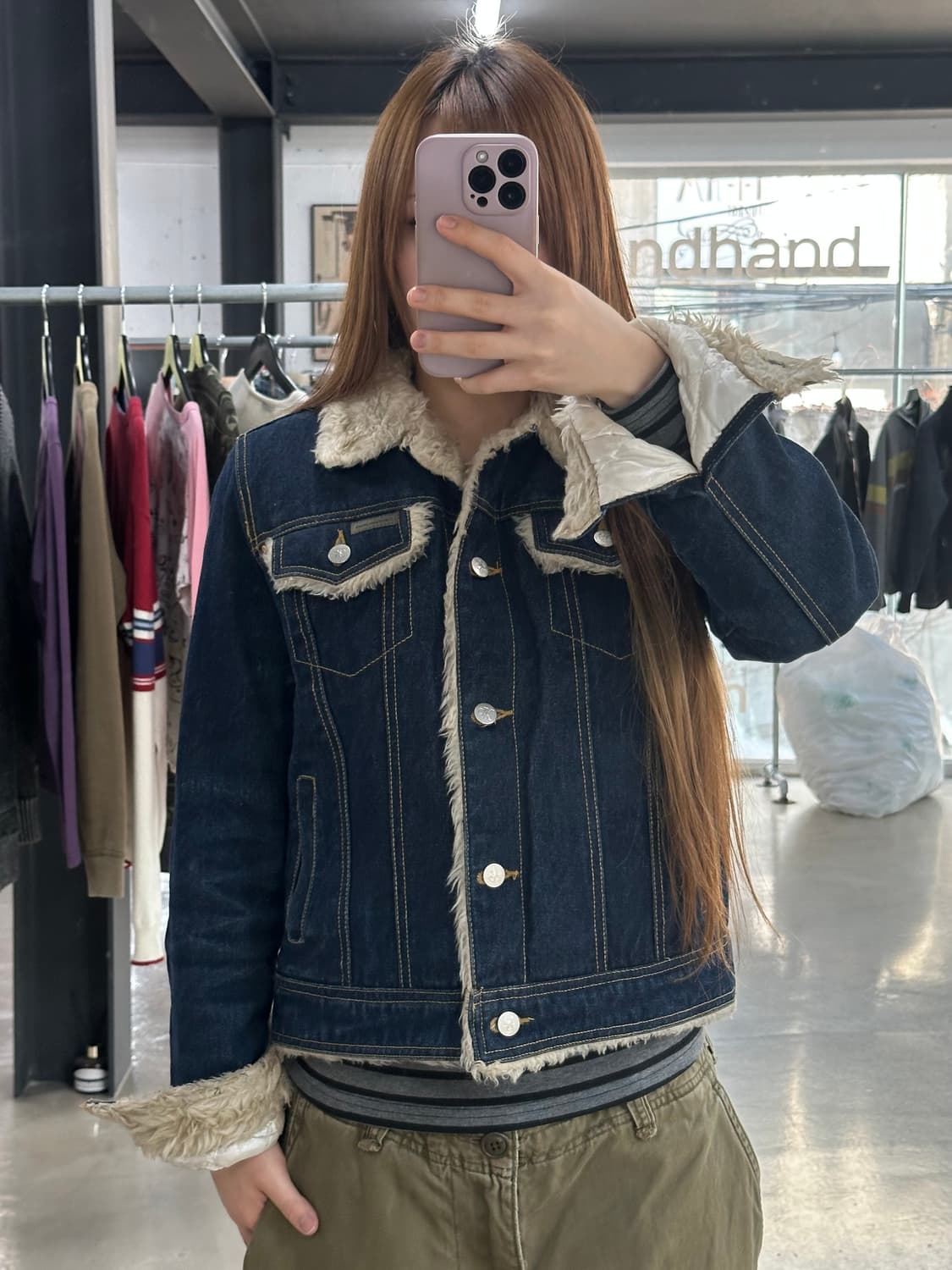 캘빈클라인 데님 퍼 쉐르파 자켓  상품이미지1