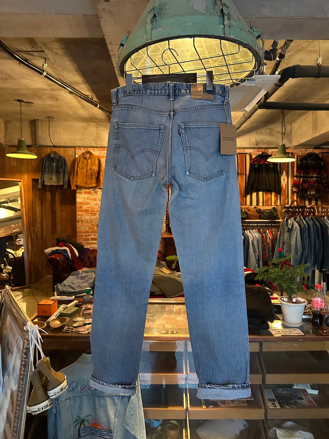 70s USA 빈티지 리바이스 505 66전기 셀비지 데님 팬츠 상품이미지5