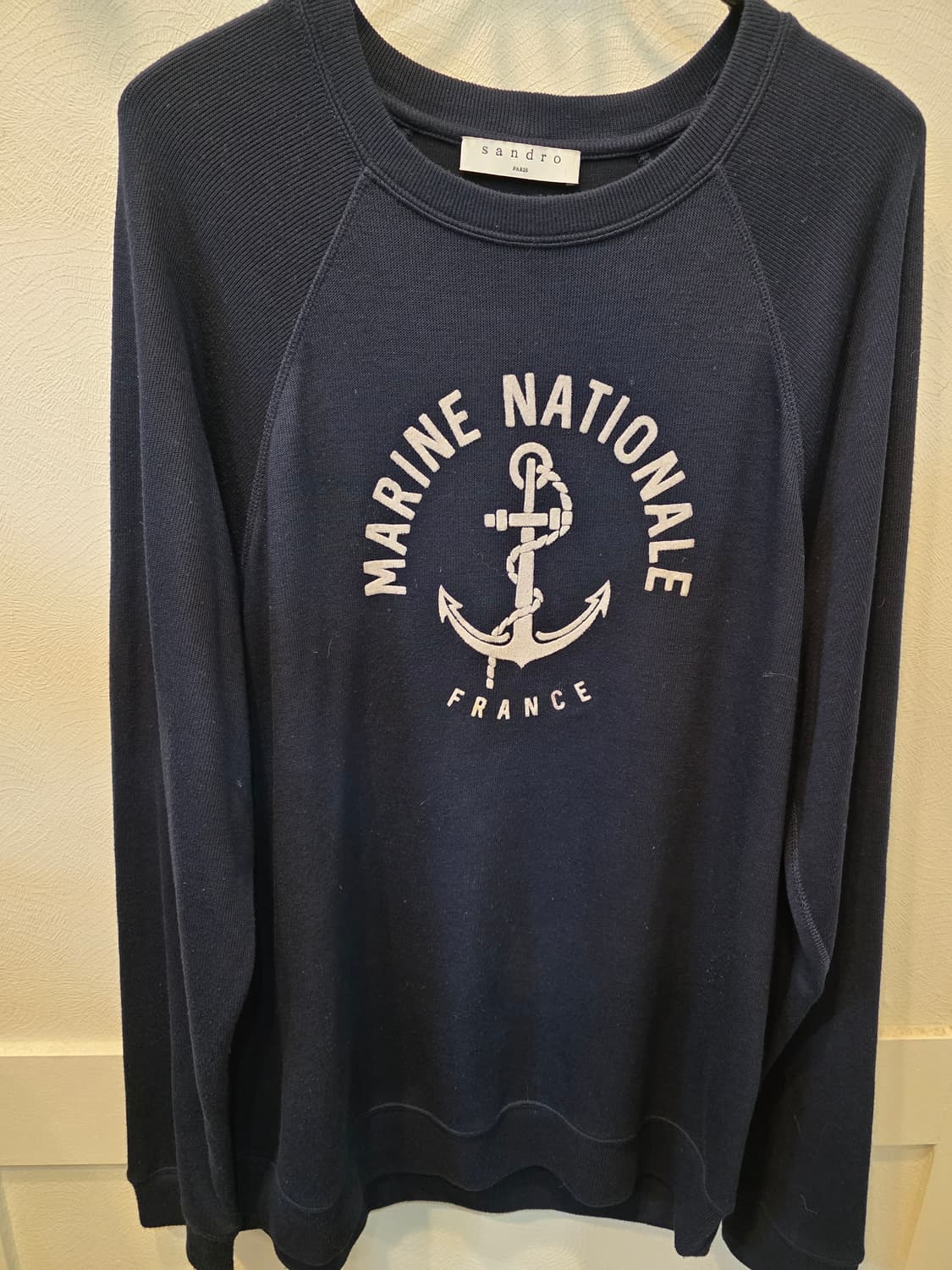 산드로 다크네이비 마린 니트 맨투맨 티셔츠 상품이미지2
