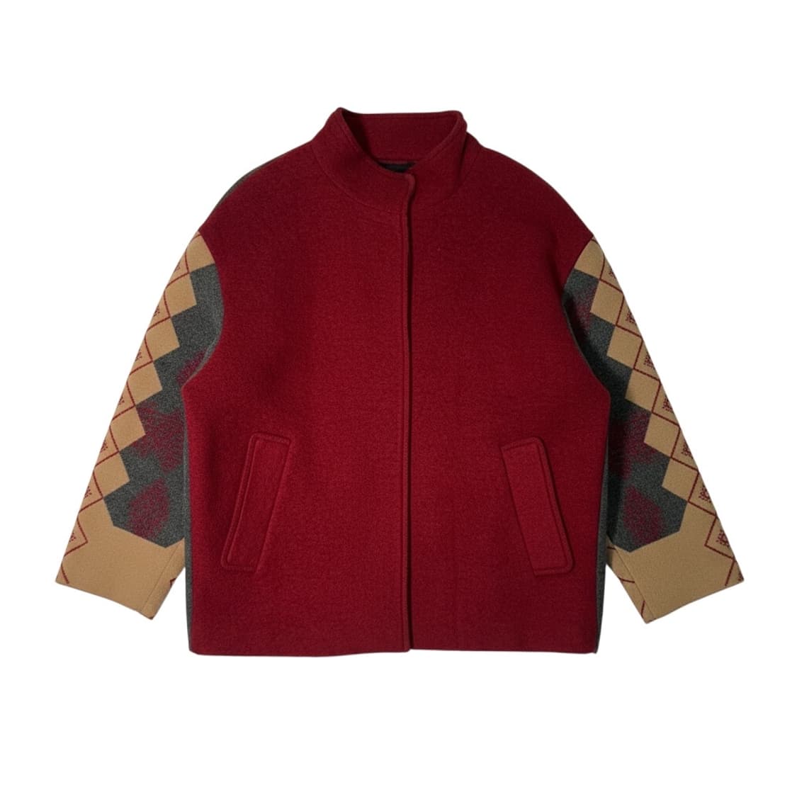 베네통 아가일 울 체크 자켓 상품이미지1