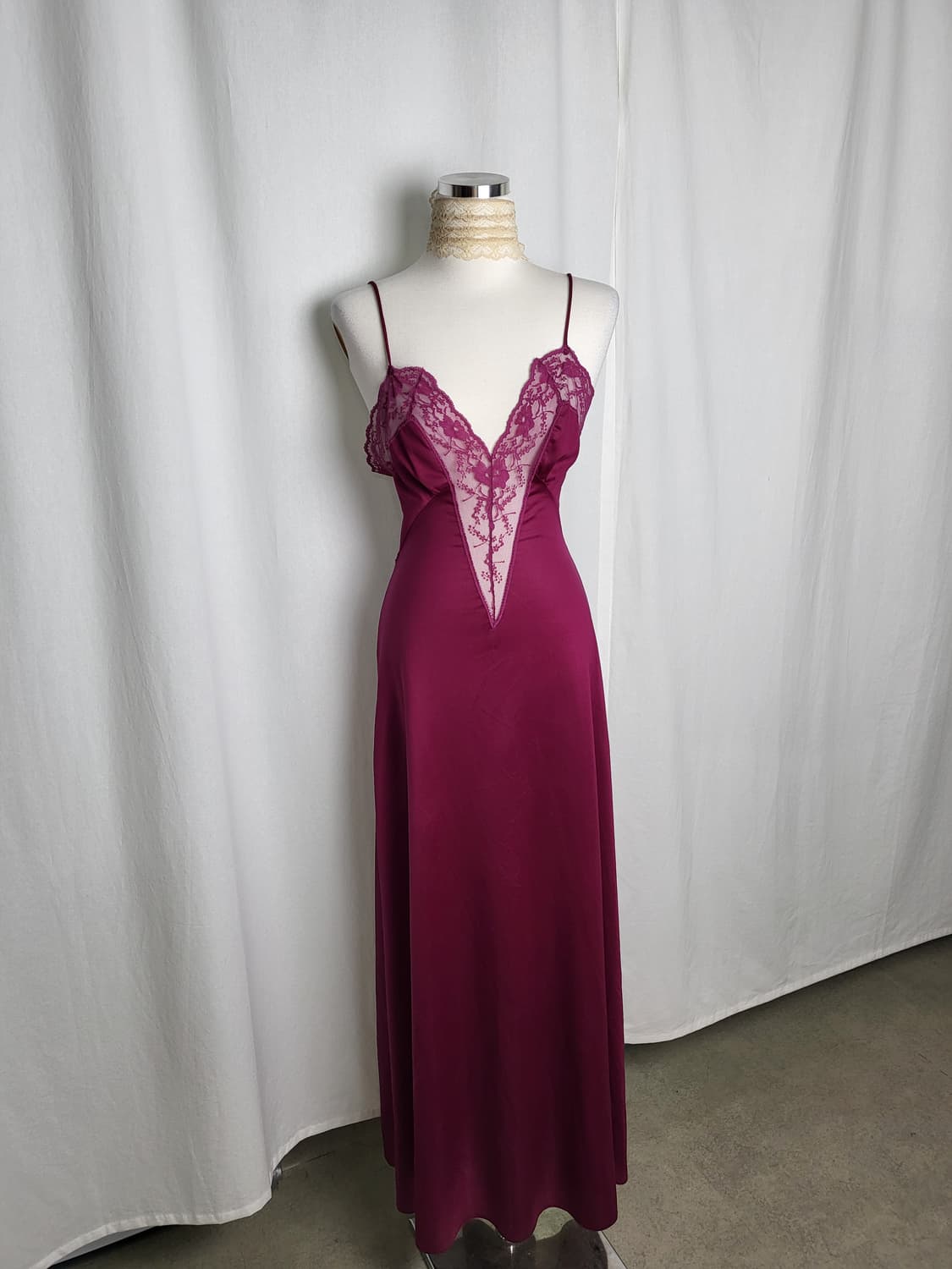 빈티지 버건디 퍼플 맥시 슬립 드레스 상품이미지1