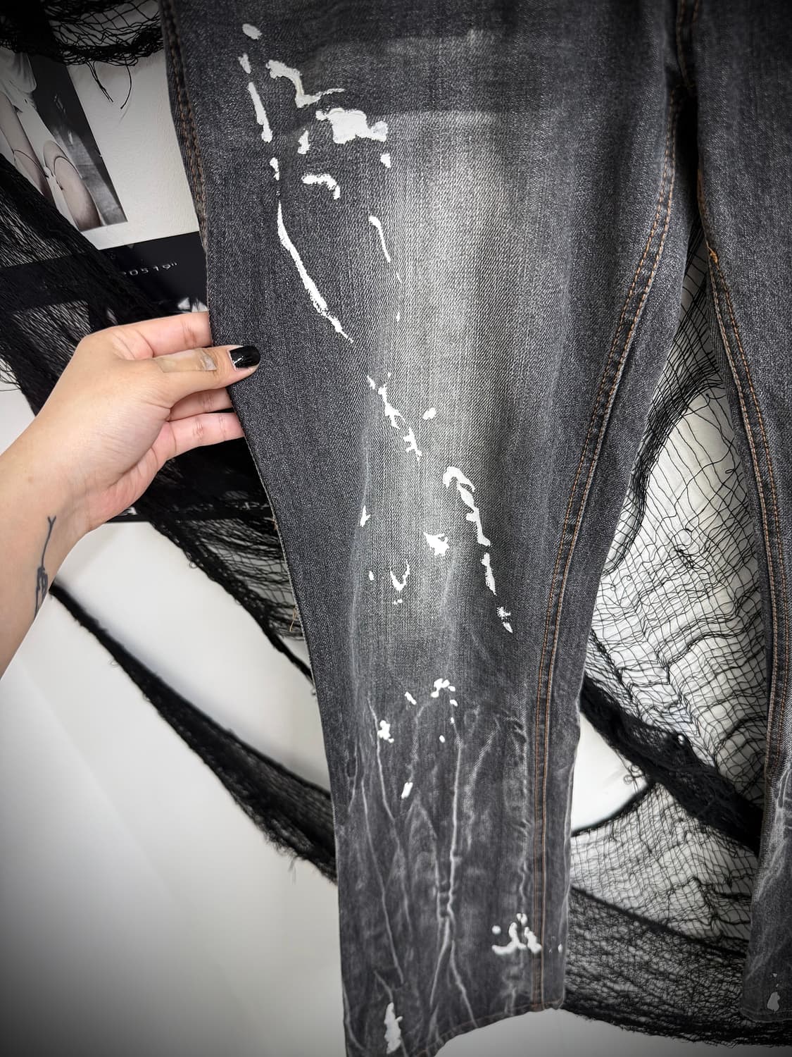 00s painted washing bootscut jeans 상품이미지2