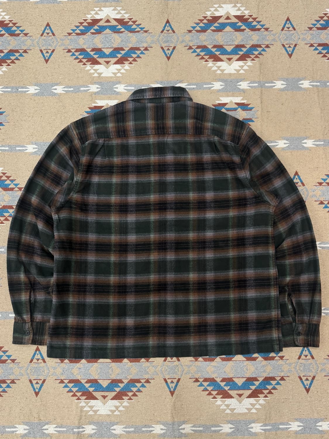 [M] 슈프림 쉐도우 플레이드 플란넬 집업 셔츠 그린 - 24SS 상품이미지5