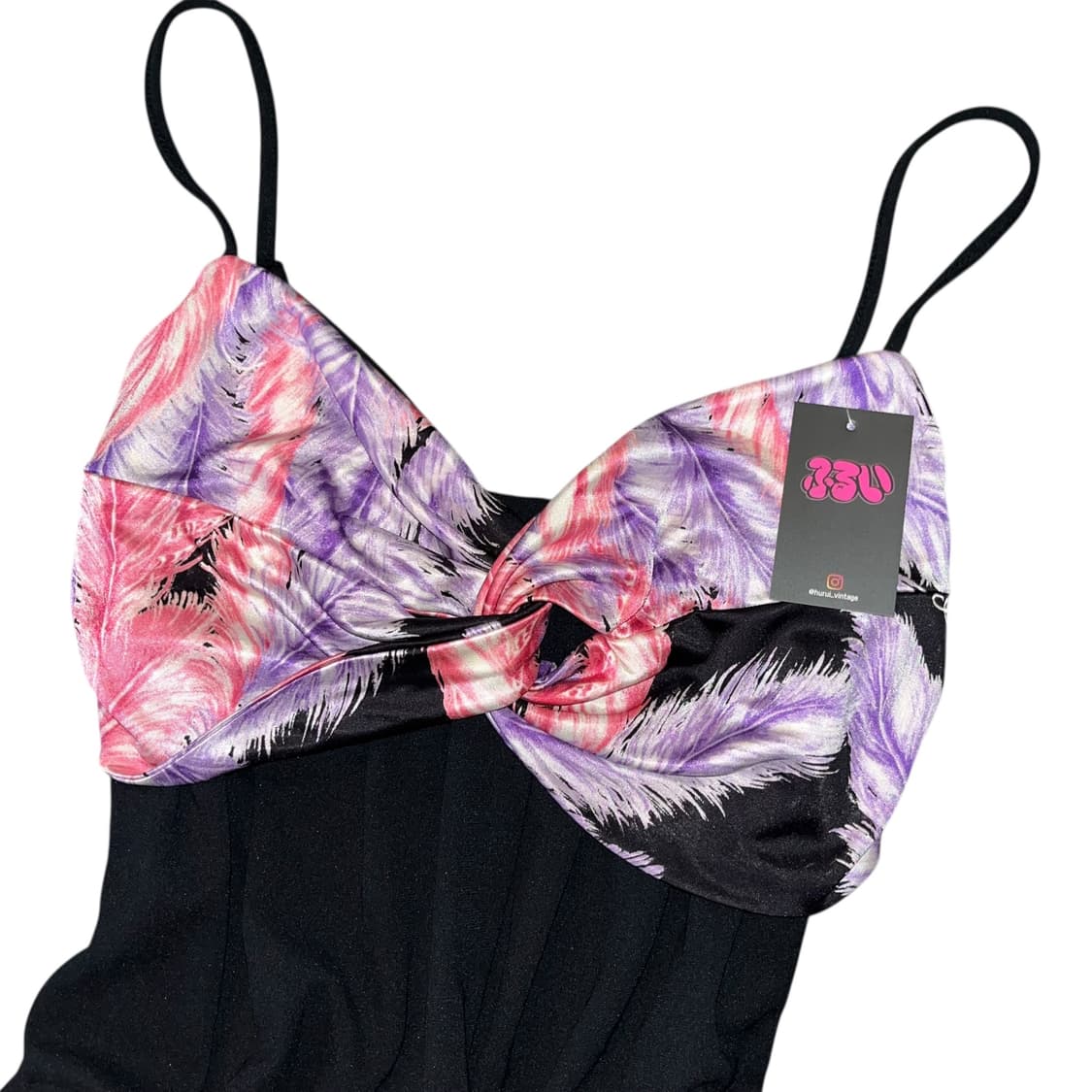 MA*RS 마즈 깃털프린팅 끈 나시 갸루y2k펑크 상품이미지3