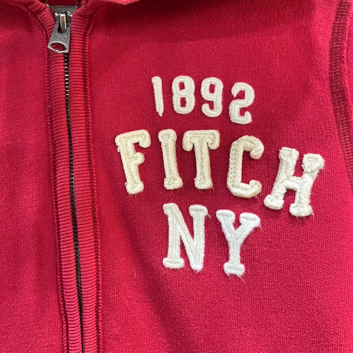 아베크롬비 레드 후드집업 M 상품이미지4