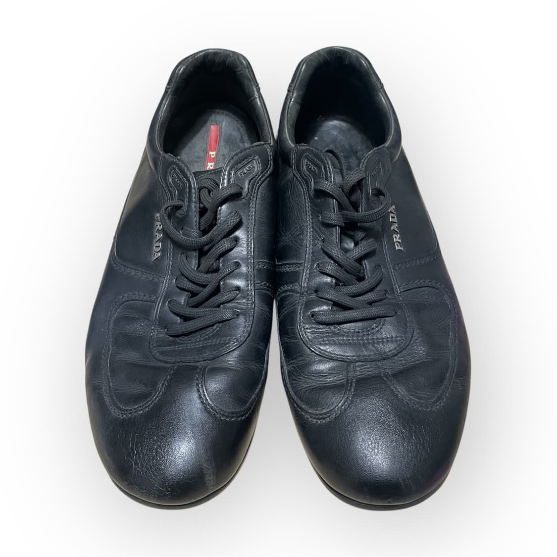 275~280) 프라다 스포츠 메탈 로고 레더 스니커즈 신발 상품이미지3