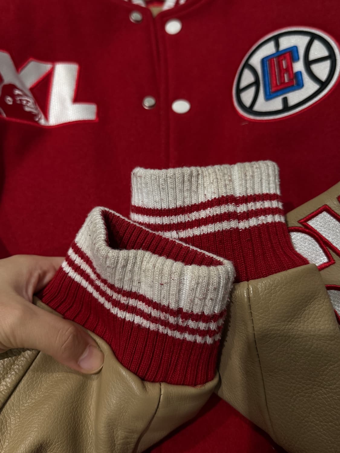 뉴에라 엑스라지 LA 클리퍼스 스타디움 자켓 바시티 레드  상품이미지5