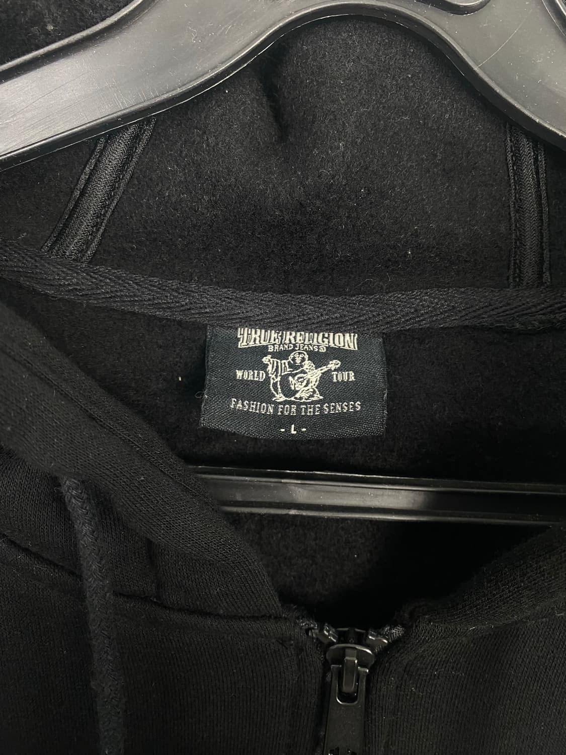 트루릴리젼 블랙 암로고 후드집업 L 상품이미지4