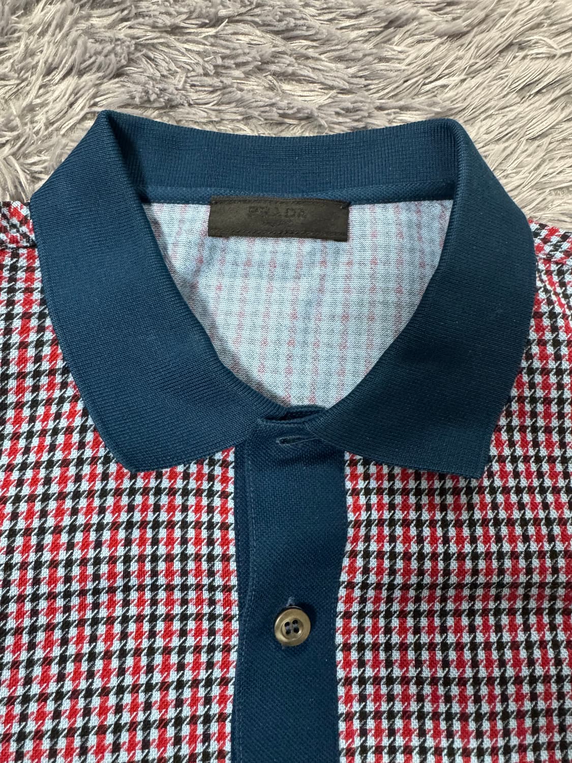 PRADA 블랙라벨 체크 PK 카라티 상품이미지6