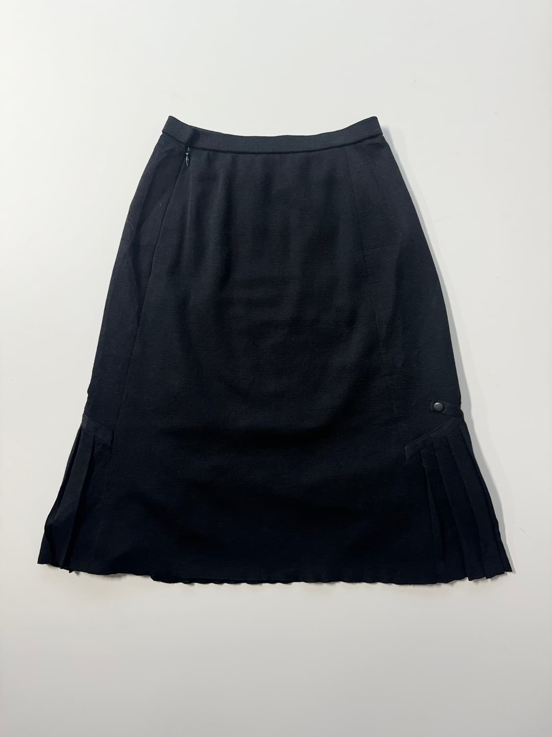 사이드 버튼 플리츠 디테일 울 스커트 상품이미지4