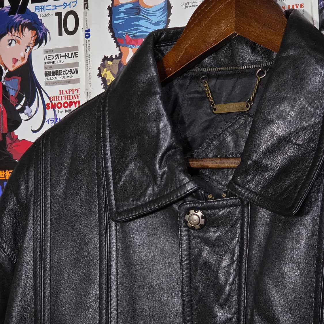 빈티지 버튼 누빔 양가죽 블랙 봄버 자켓 상품이미지3