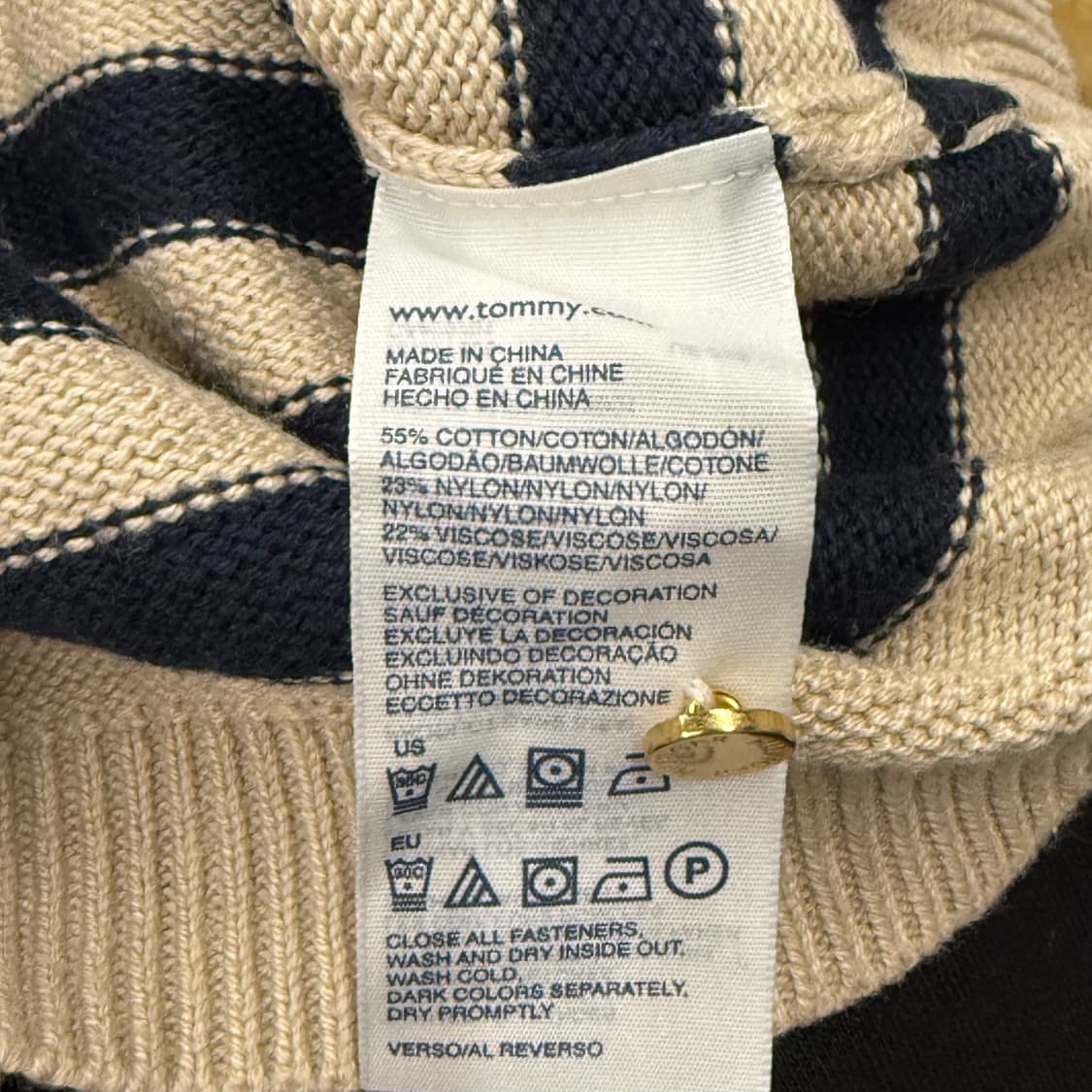 타미힐피거 카라 스트라이프 단가라 니트  상품이미지6