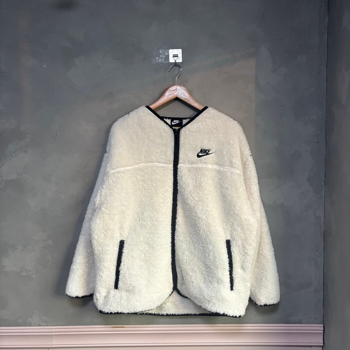 나이키 스우시 플리스 자켓 화이트 상품이미지1
