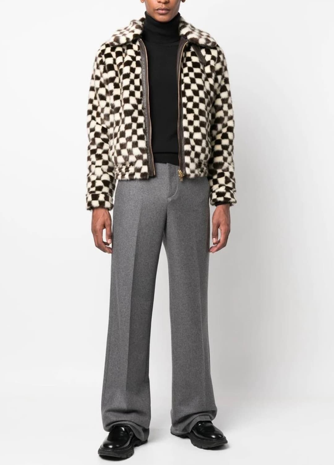 Amiri 23fw 체커드 퍼 봄버 자켓 상품이미지1