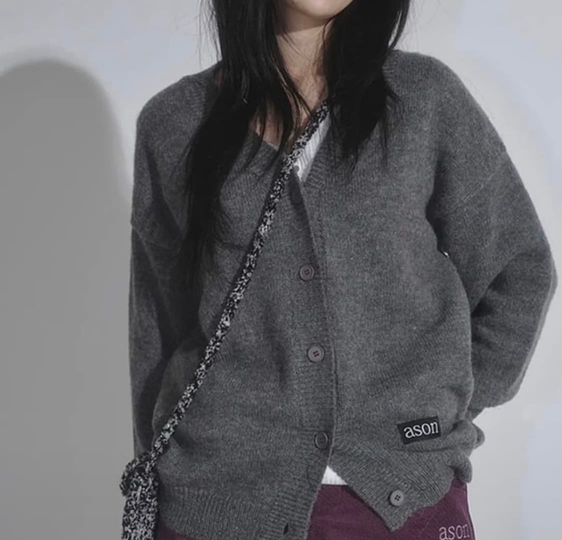애즈온 하퍼가디건 그레이  상품이미지1