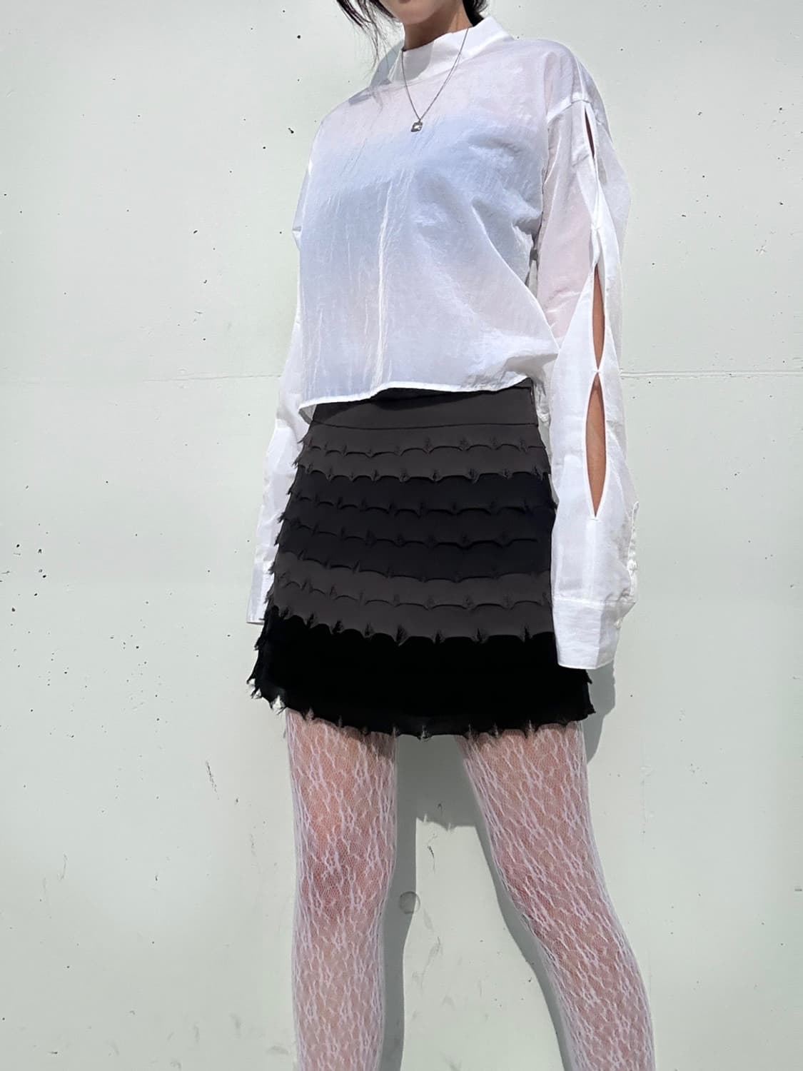 Wave color block mini skirt 상품이미지2