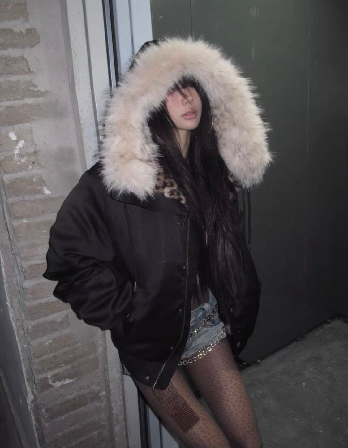 glamour fur jacket 갸루 호피 퍼자켓 상품이미지2