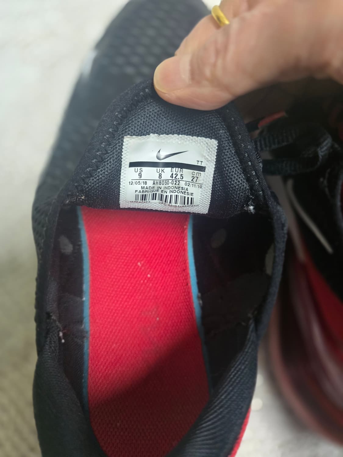 나이키 에어맥스 27블랙/레드 270mm 상품이미지6