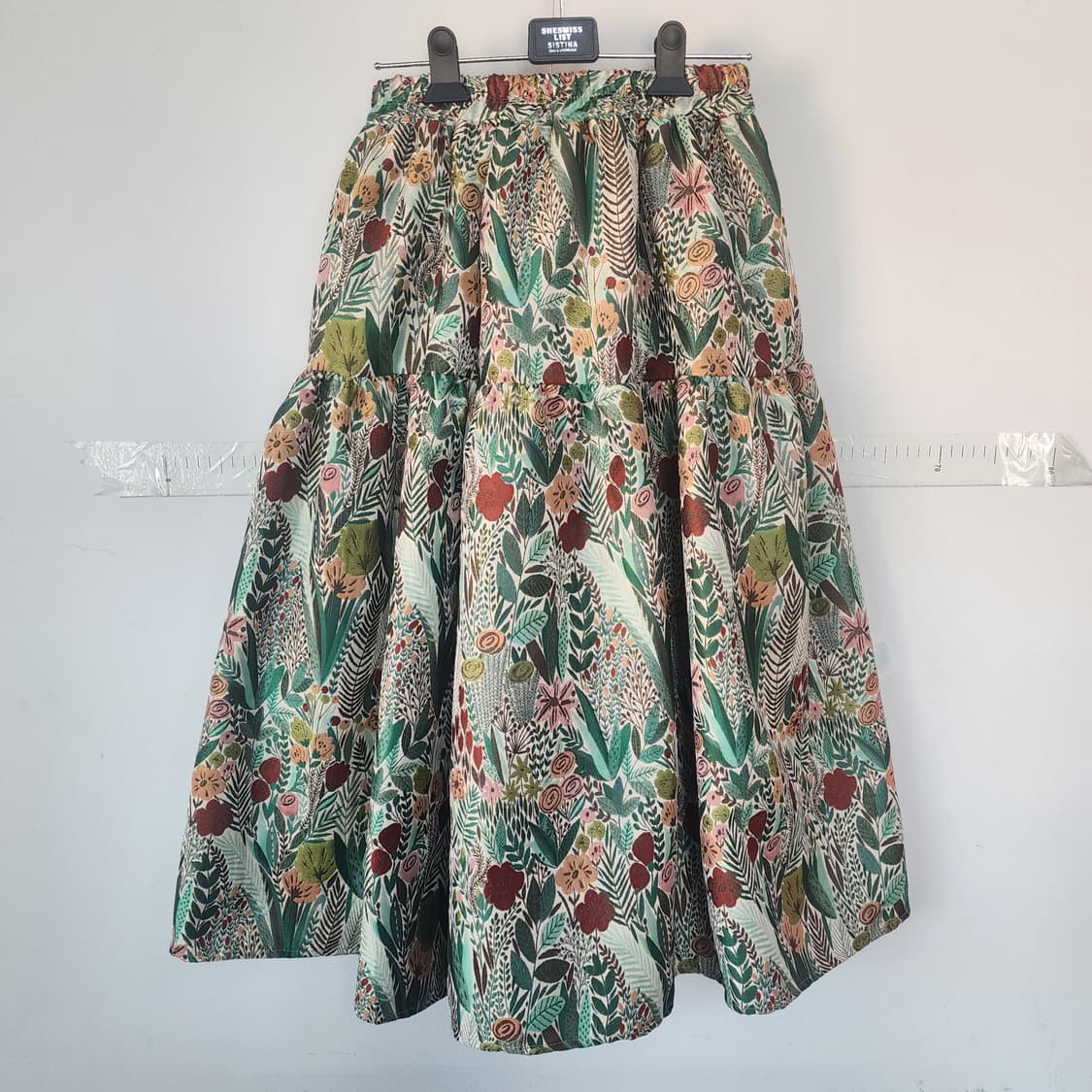 쟈가드롱sk 플라워 패턴 캉캉 롱 스커트 상품이미지2