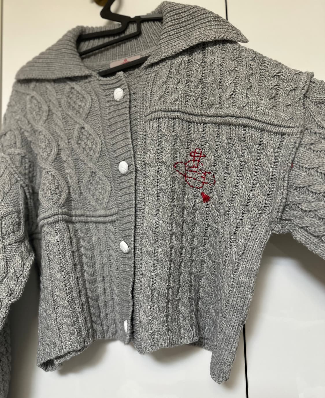 비비안웨스트우드 그레이 울케이블 가디건  상품이미지4